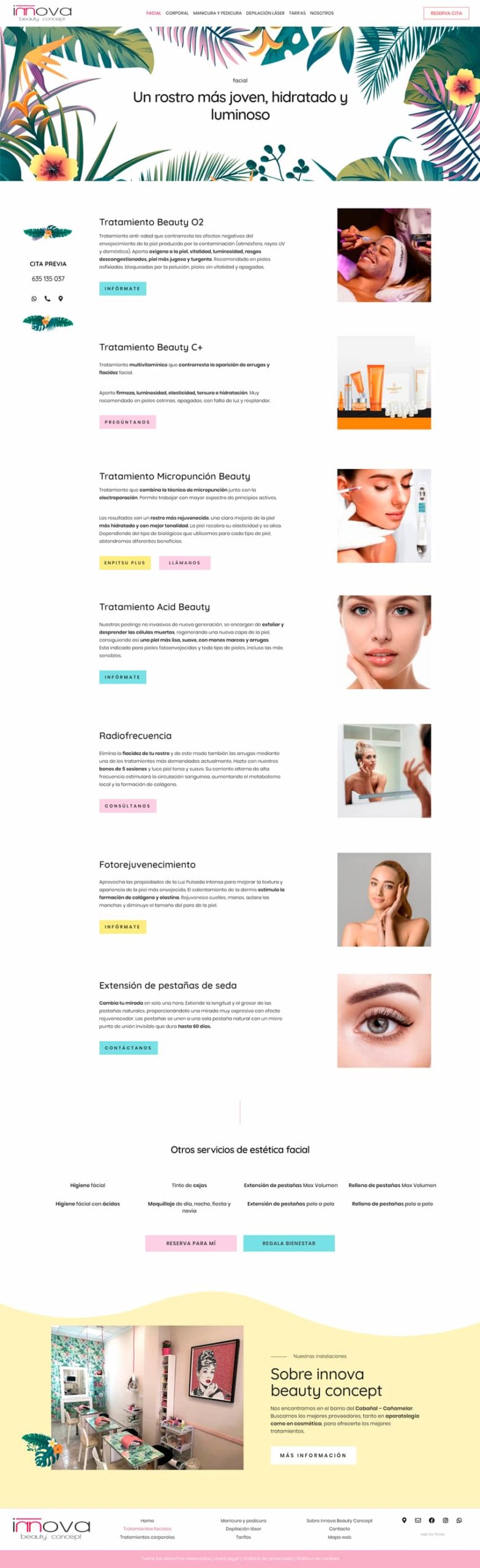 web estética • Innova Beauty Concept